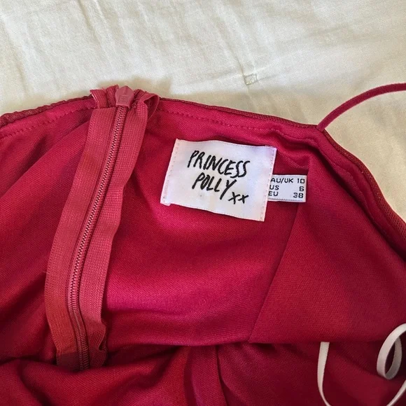 Princess Polly Ruched Red Mini Dress - Picture 2 of 5